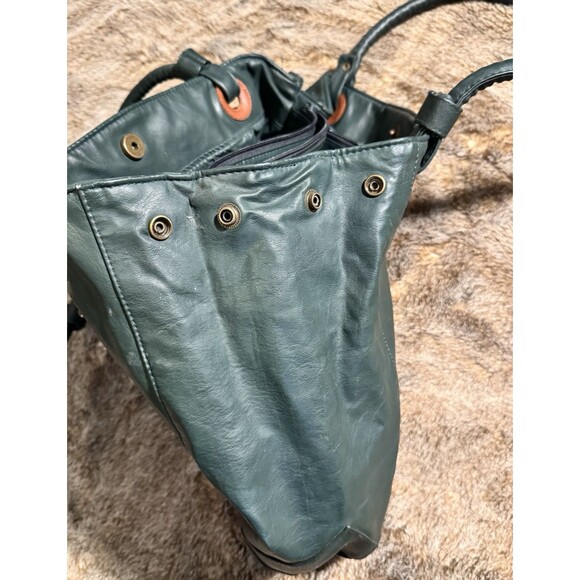 VTG Cypress Woods Large Tote Bag multiple pockets Green Tan - Picture 9 of 10